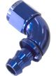 Aeroflow Full Flow Push Lock 90 Degree Hose End -6AN Blue