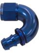 Aeroflow Full Flow Push Lock 150 Degree Hose End -4AN Blue