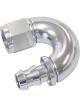 Aeroflow Full Flow Push Lock 180 Degree Hose End -6AN Silver