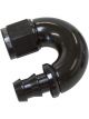Aeroflow Full Flow Push Lock 180 Degree Hose End -8AN Black