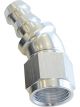 Aeroflow Full Flow Push Lock 30 Degree Hose End -10AN Silver