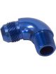 Aeroflow 90 Degree 3/8 Inch NPT to -8AN Full Flow Adapter Blue