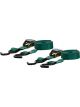 Curt 15ft Dark Green Cargo Straps w/S-Hooks 300lbs Pack of 2
