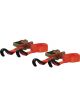 Curt 16ft Orange Cargo Straps w/J-Hooks 1100lbs Pack of 2