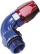 Aeroflow 90 Degree Male ORB Swivel Hose End -8 ORB to -6AN Blue/Red  AF549-06-08