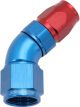 Aeroflow Cutter 45 Degree Stepped Hose End -8AN to -6 Blue/Red