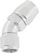 Aeroflow Cutter 45 Degree Stepped Hose End -10AN to -12 Silver
