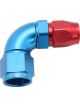 Aeroflow Cutter 90 Degree Stepped Hose End -10AN to -8 Blue/Red