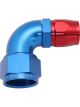 Aeroflow Cutter 90 Degree Stepped Hose End -16AN to -12 Blue/Red