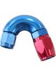 Aeroflow Cutter 150 Degree Stepped Hose End -6AN to -8 Blue/Red