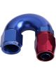 Aeroflow 550 Series Cutter Swivel 180 Degree Hose End -6AN Blue/Red