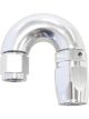 Aeroflow Cutter 180 Degree Stepped Hose End -6AN to -8 Silver