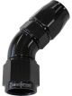 Aeroflow 570 One-Piece Full Flow 45 Degree Hose End -3AN Black