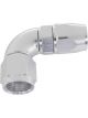 Aeroflow 570 One-Piece Full Flow 90 Degree Hose End -3AN Silver