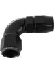Aeroflow 570 One-Piece Full Flow 90 Degree Hose End -12AN Black
