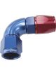 Aeroflow 570 One-Piece Full Flow 90 Degree Hose End -16AN Blue/Red