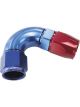 Aeroflow 570 One-Piece Full Flow 120 Degree Hose End -8AN Blue/Red