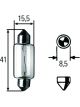 Hella Universal Clear T4.63 Incandescent 12V 15W Bulb Single Bulb
