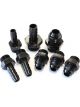 Aeroflow Replacement Surge Tank Fittings -6 ORB to -6AN x 3 Black