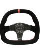 NRG Carbon Fiber Steering Wheel 320mm Flat Btm. Blk Suede/Red Stitch…