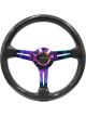 NRG Carbon Fiber Steering Wheel 350mm / 1.5in. Deep Neochrome 3-Sp…