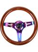 NRG Classic Wood Grain Steering Wheel 310mm Dark Wood & Black Lin…