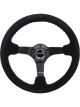 NRG Reinforced Steering Wheel 350mm / 3in. Deep Blk Suede/Red B…