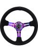 NRG Reinforced Steering Wheel 350mm / 3in. Deep Blk Suede/Blk St