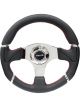 NRG Reinforced Steering Wheel 320mm Blk Leather/Red Stitching w/Chrom…