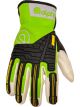Alpha Gloves Vibe Reflective Goatskin Leather Green White Large