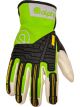 Alpha Gloves Vibe Reflective Goatskin Leather Green White 2X-Large