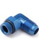 Earls Fitting Adapter 90 8 AN Male to 10 AN Male O-Ring Swivel Blue