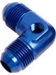 Aeroflow 90 Degree Male Flare Union With 1/8 Inch Port -6AN Blue