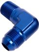 Aeroflow 90 Degree 1/4 Inch NPT to -4AN Male Flare Adapter Blue