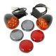 Attitude Turn Signal Indicator Lights Front Black For Harley Davidson 15-20 Set