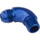 Proflow 90 Full Flow 1/2in. NPT To Male -12AN Flare to NPT Adaptor Blue
