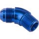 Proflow 45 Full Flow 1/2in. NPT To Male -06AN Flare to NPT Adaptor Blue