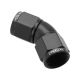 Proflow 45 Female Flare Union Full Flow Swivel Hose End -04AN Black