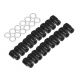 Street Pro Wheel Lug Nut Kit Black Medium Mag Length 1.38 1/2 0.55 Set of 20