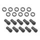 Street Pro Wheel Lug Nut Kit Black 007 Dome Head Length 1.70 12 x 1.5 Set of 10