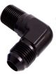 Aeroflow 90 Degree 1/2 Inch NPT to -8AN Male Flare Adapter Black AF822-08-08BLK