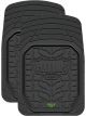 Hulk 4X4 Set 2 Deep Dish Floor Mats Black Rubber Fronts