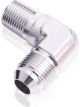 Aeroflow 90 Degree 3/4 Inch NPT to -16AN Male Flare Adapter Silver