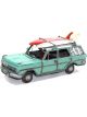 Boyle Handmade Teal EH Station Wagon Car with Surfboards Ornament White 29cm