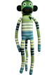 Boyle Handmade Soft Cuddly Sock Billie Green and Blue Striped Monkey 70cm