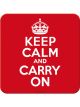 Nostalgic-Art Licensed Product Metal Coaster Keep Calm and Carry On 9x9cm