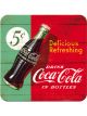 Nostalgic-Art Licensed Product Metal Coaster Coke - Refreshing Green 9x9cm