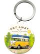 Nostalgic-Art Licensed Product Stainless Steel Keyring Round VW Lets Get Away
