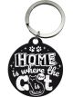 Nostalgic-Art Licensed Stainless Keyring Round Home Is Where The Cat Is Black