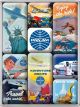 Nostalgic-Art Licensed Magnet Set Pan Am Travel The World Posters 7cmx9.3cm